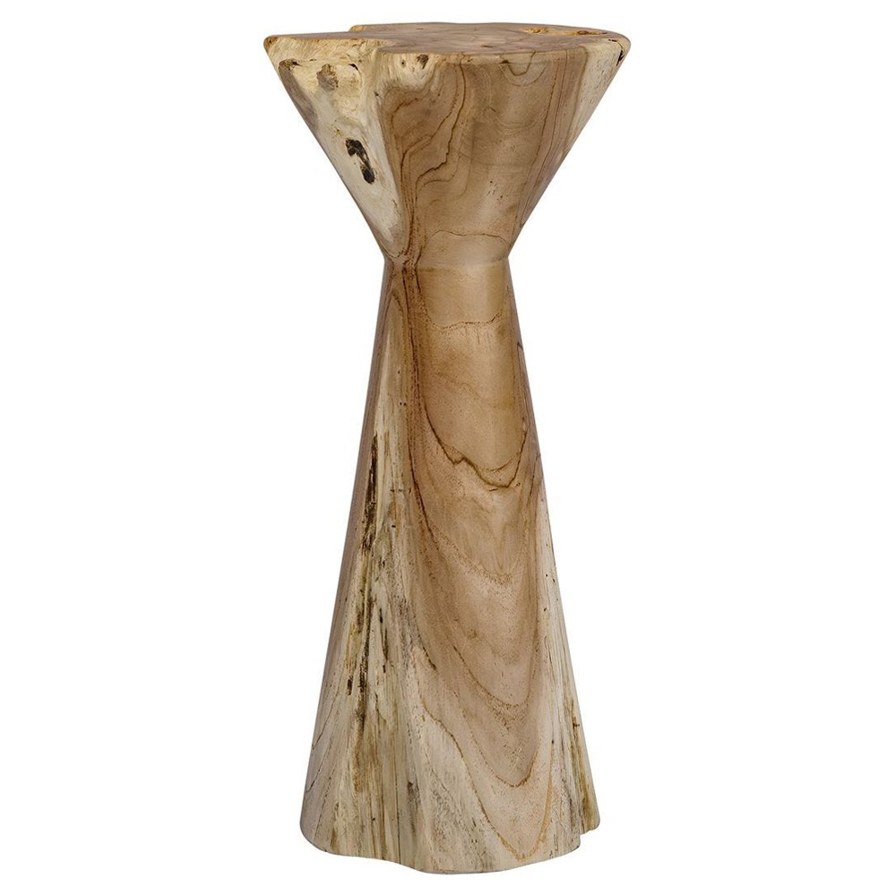 Kairo Coastal Beach Natural Bleached Teak Round Outdoor Drink Table|