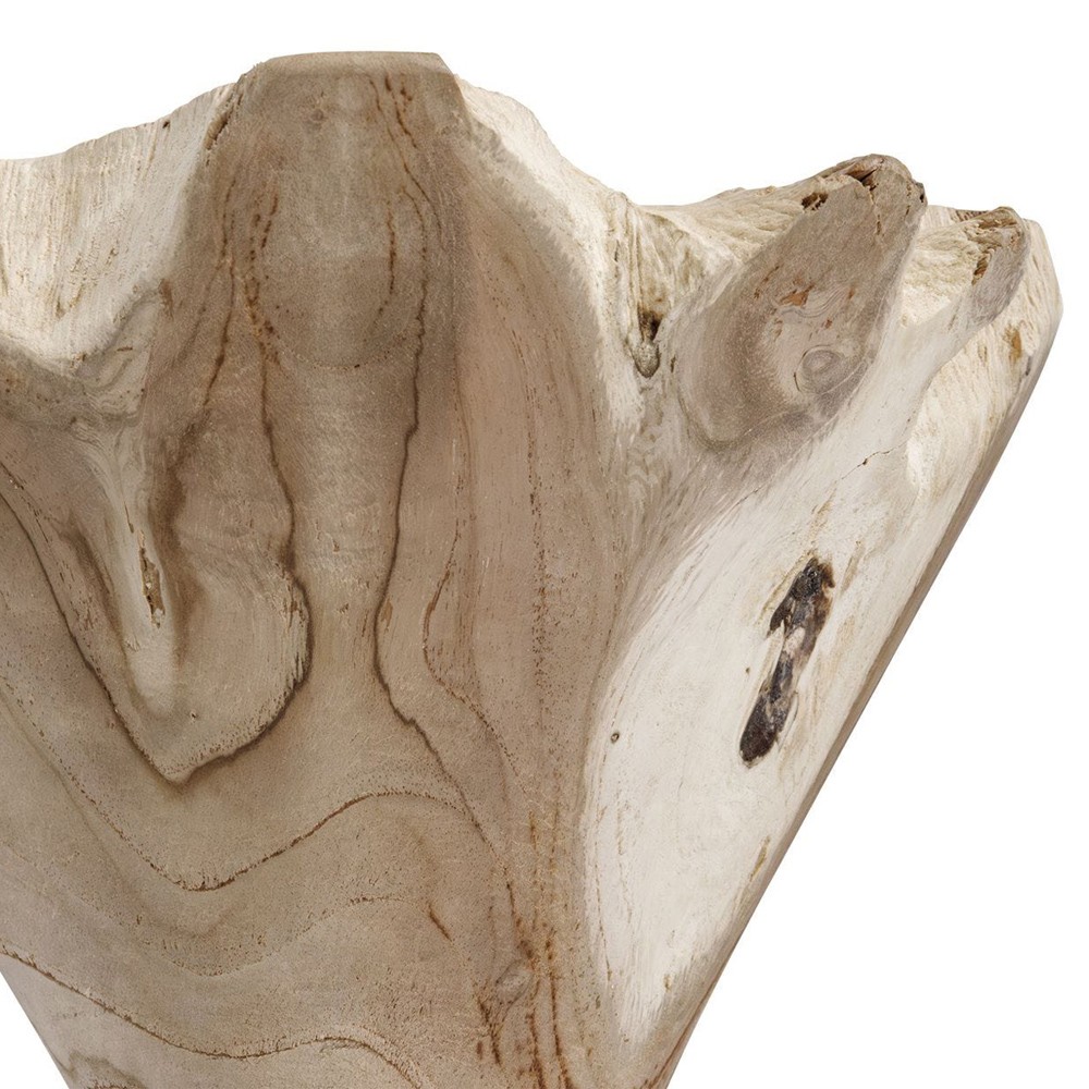 Kairo Coastal Beach Natural Bleached Teak Round Outdoor Drink Table|