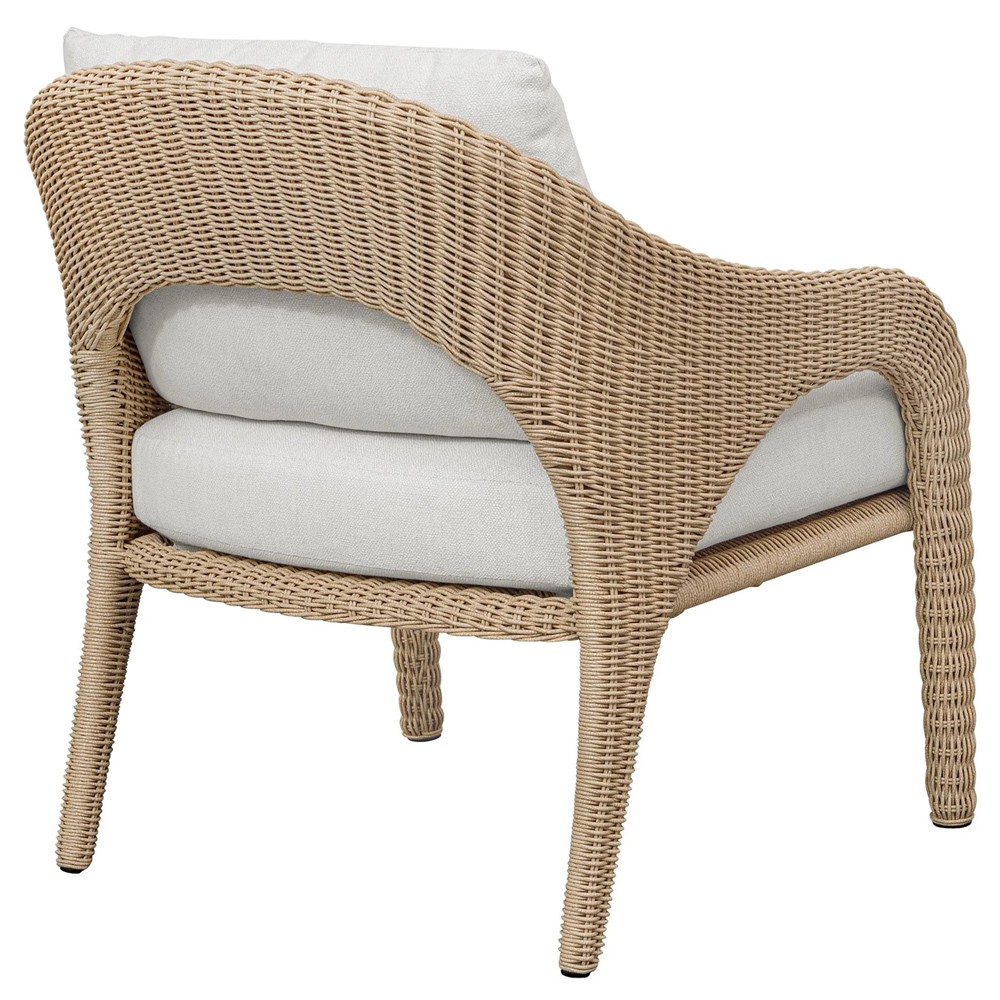 Kaela Coastal Beach Brown Woven Wicker Outdoor Lounge Chair|