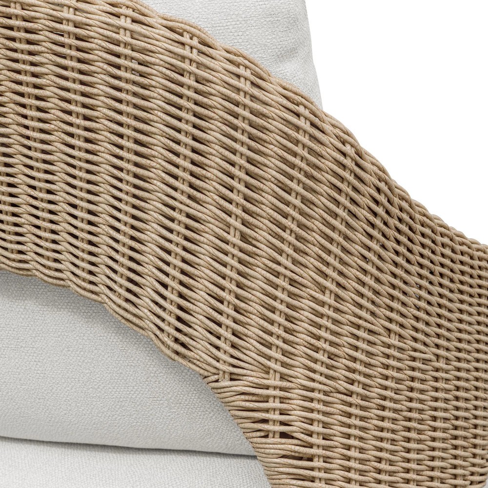 Kaela Coastal Beach Brown Woven Wicker Outdoor Lounge Chair|