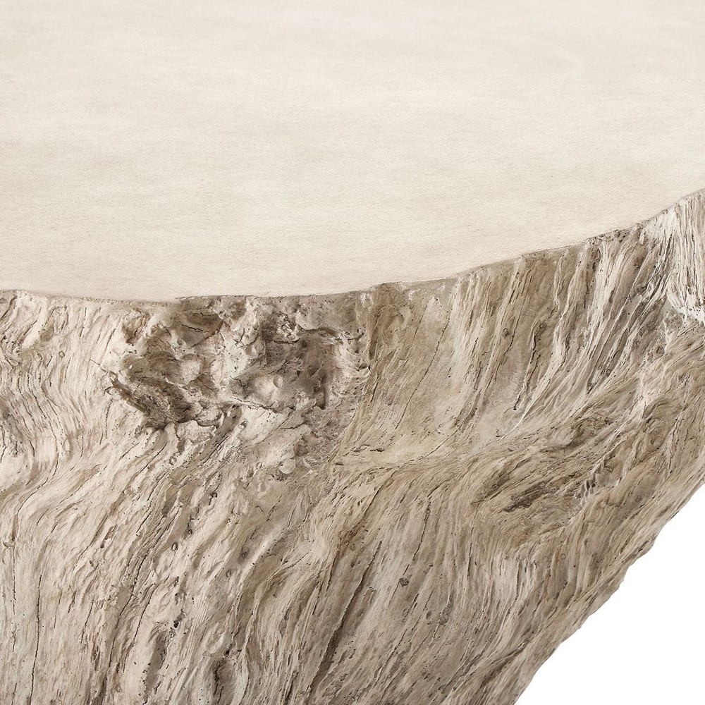 Jasper Coastal Beach White Tree Concrete Freeform Outdoor Coffee Table|