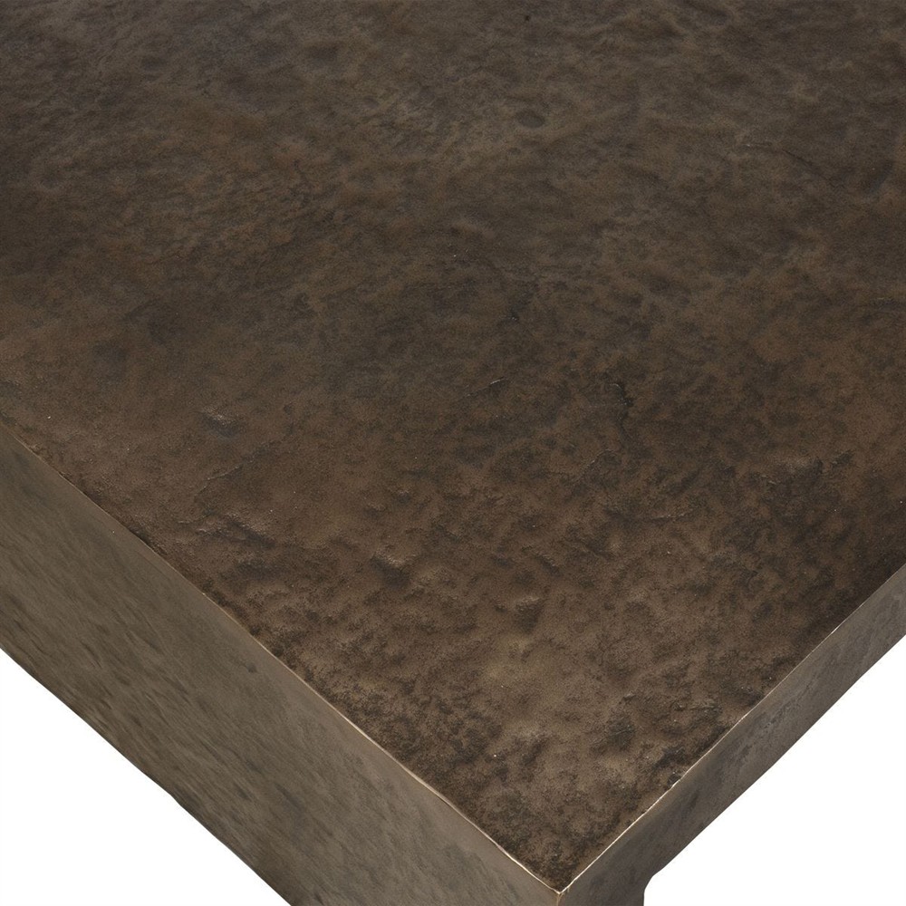 Aubrey Modern Classic Dark Bronze Aluminum Rectangular Outdoor Coffee Table|