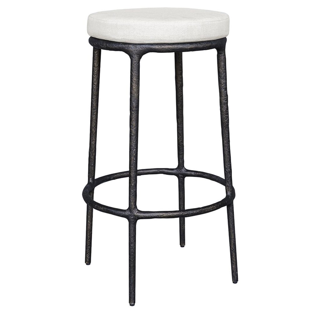 Mayer Modern Classic Black Aluminum Outdoor Bar Stool|