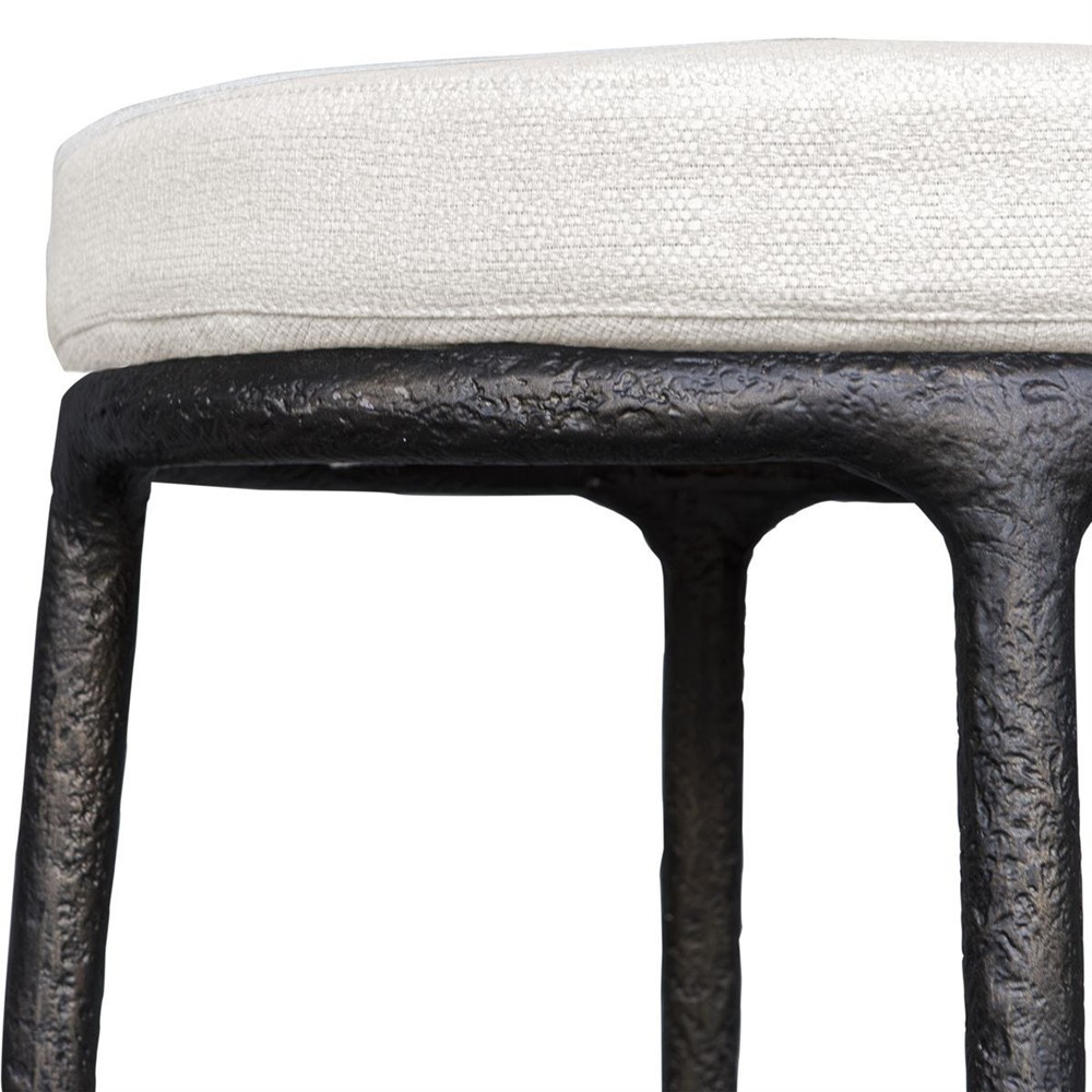 Mayer Modern Classic Black Aluminum Outdoor Bar Stool|