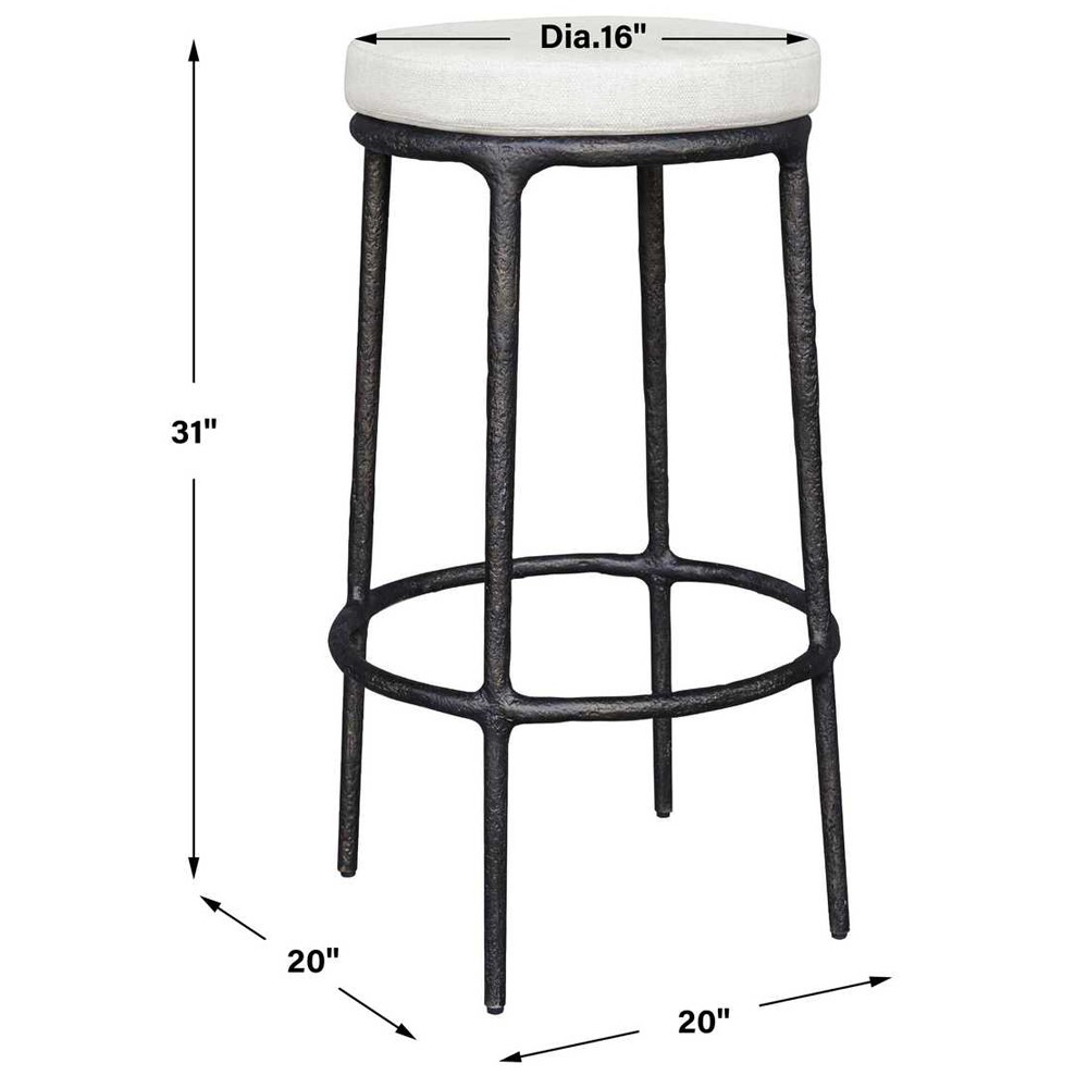 Mayer Modern Classic Black Aluminum Outdoor Bar Stool|