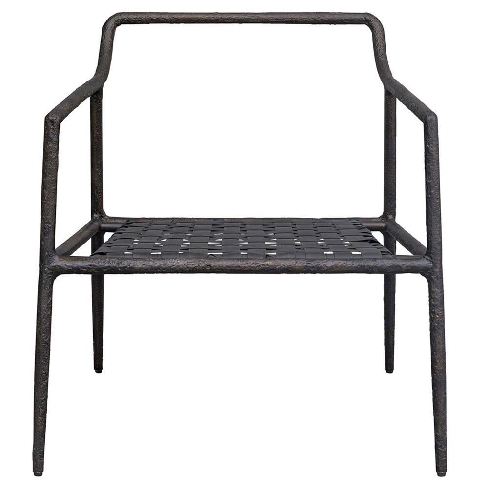 Mayer Modern Classic Black Aluminum Outdoor Lounge Chair|
