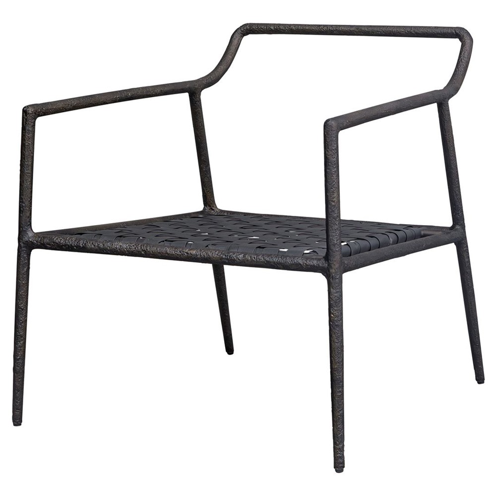 Mayer Modern Classic Black Aluminum Outdoor Lounge Chair|