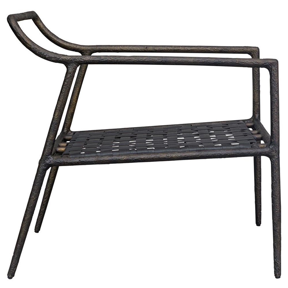 Mayer Modern Classic Black Aluminum Outdoor Lounge Chair|