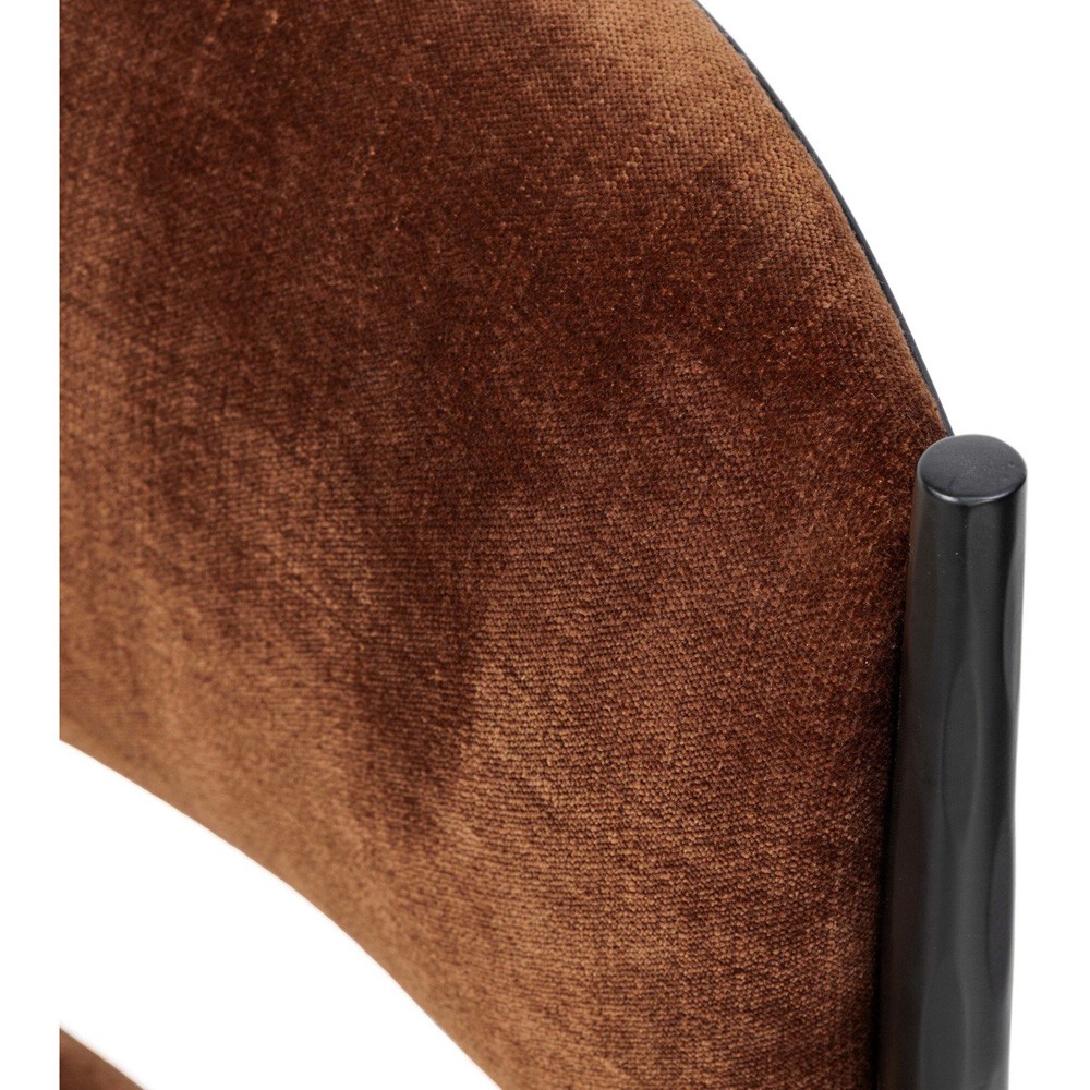 Bellaire Modern Classic Rust Velvet Black Iron Dining Chair|