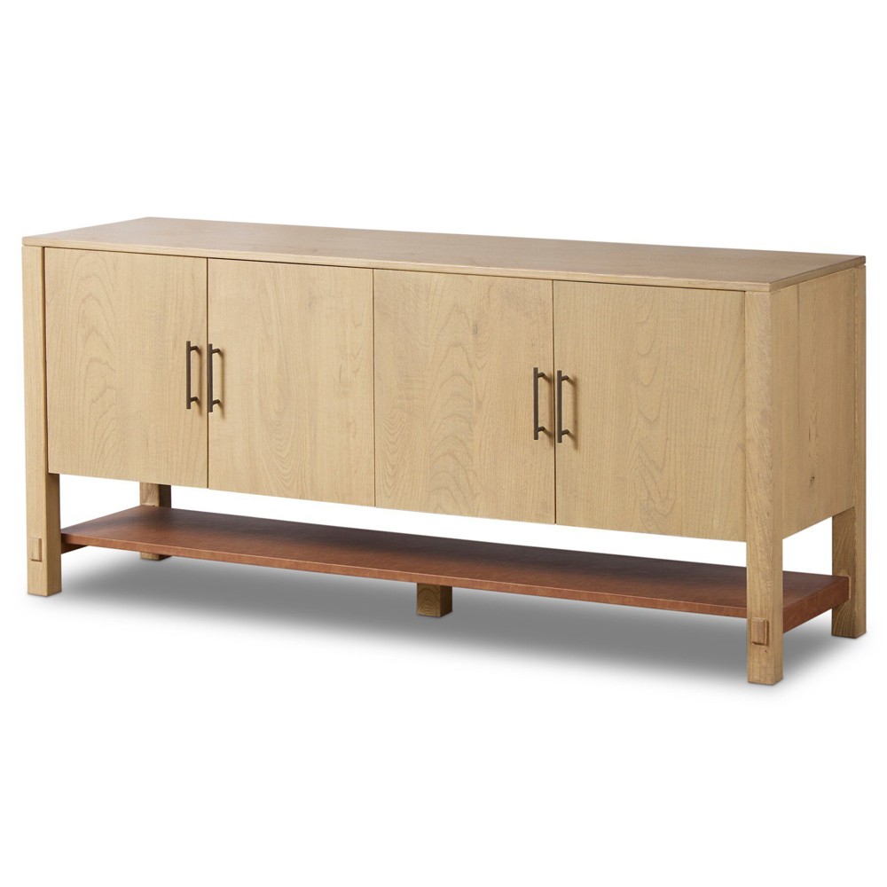 Blake Modern Classic Brown Washed Wood Media Console - 72"|