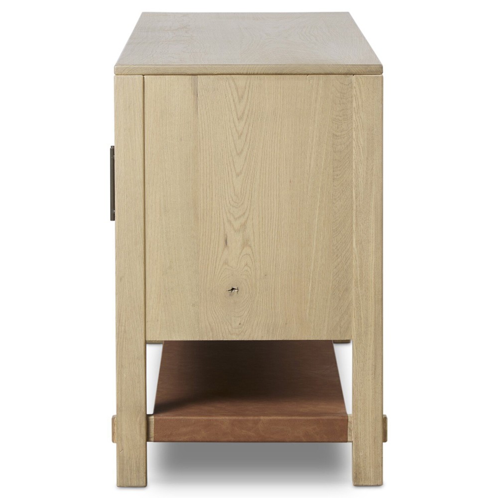 Blake Modern Classic Brown Washed Wood Media Console - 72"|