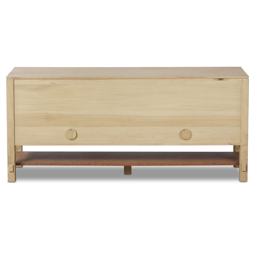 Blake Modern Classic Brown Washed Wood Media Console - 72"|