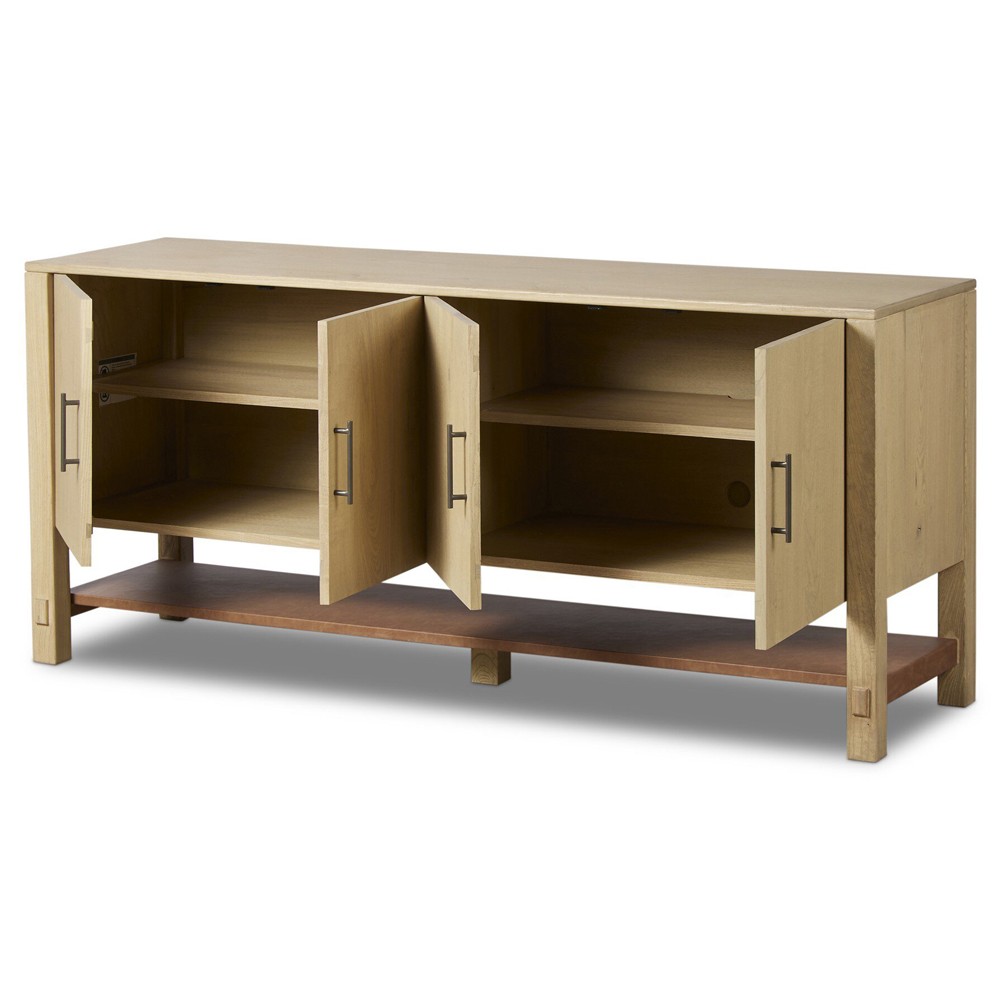 Blake Modern Classic Brown Washed Wood Media Console - 72"|