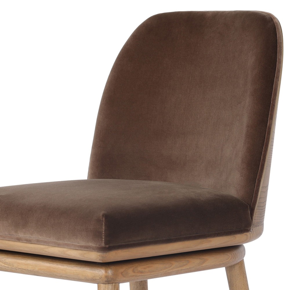 Camden Modern Classic Dark Brown Velvet Performance Swivel Counter Stool |