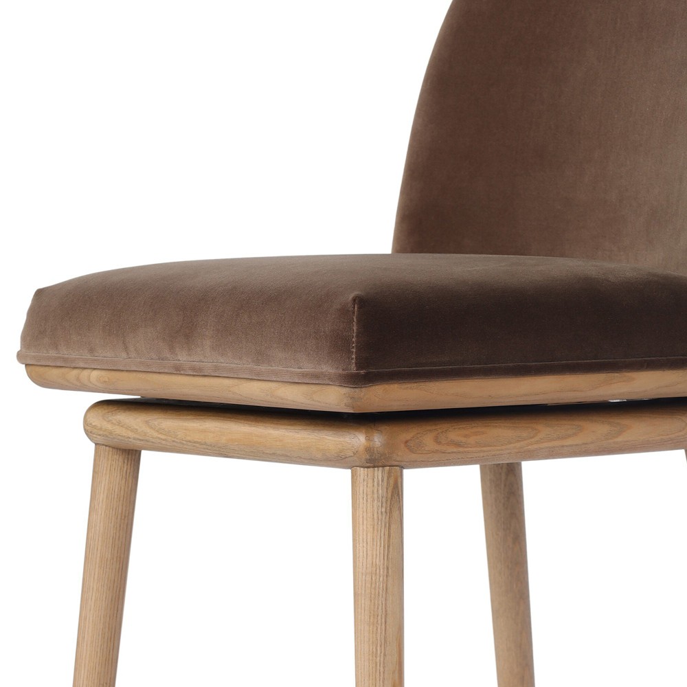 Camden Modern Classic Dark Brown Velvet Performance Swivel Counter Stool |