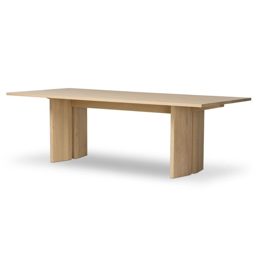 Emerald Modern Classic Bleached Oak Rectangular Dining Table - 96"|