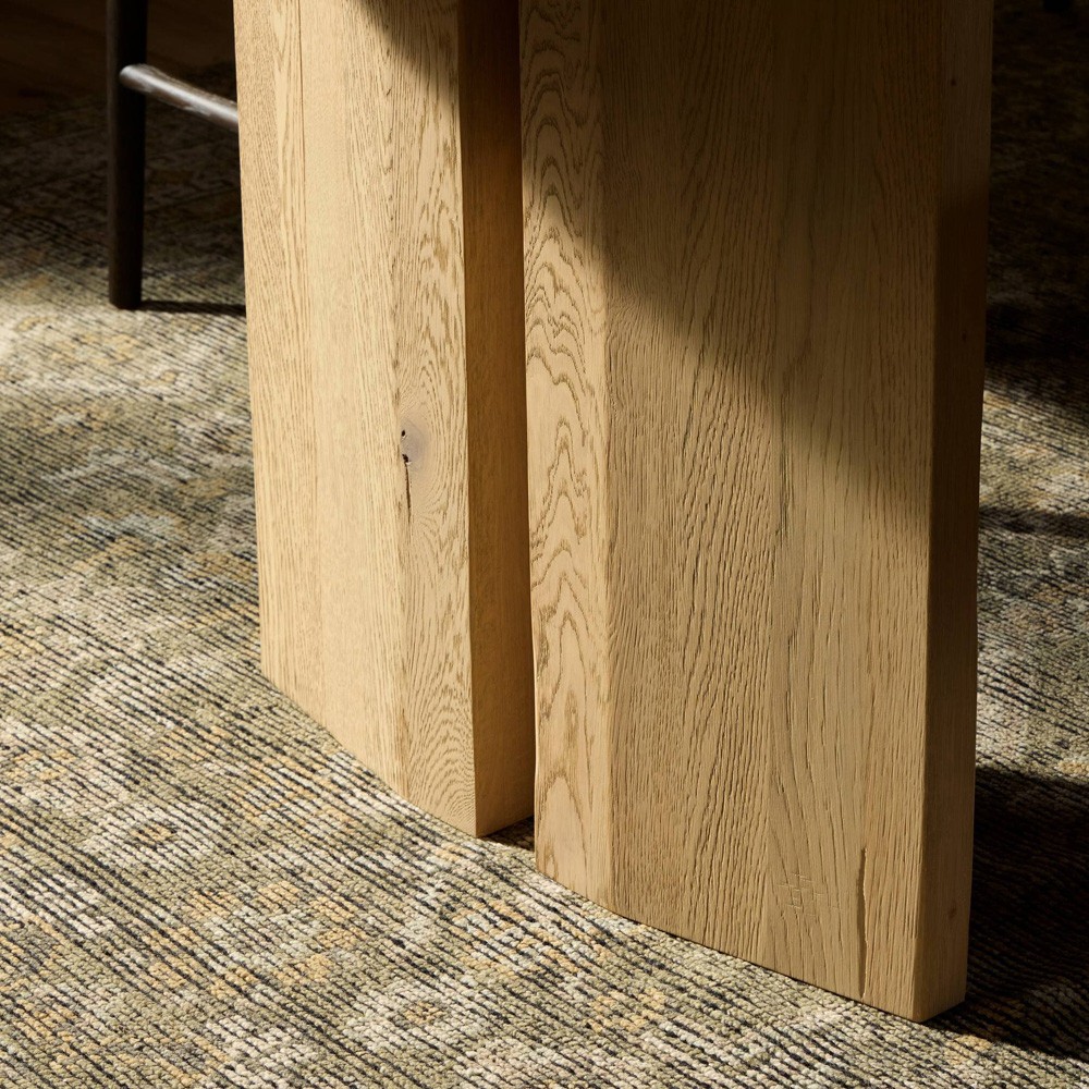 Emerald Modern Classic Bleached Oak Rectangular Dining Table - 96"|