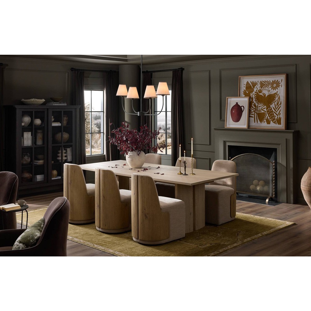 Emerald Modern Classic Bleached Oak Rectangular Dining Table - 96"|