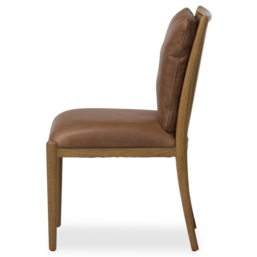Gallagher Modern Classic Brown Leather Dining Chair|