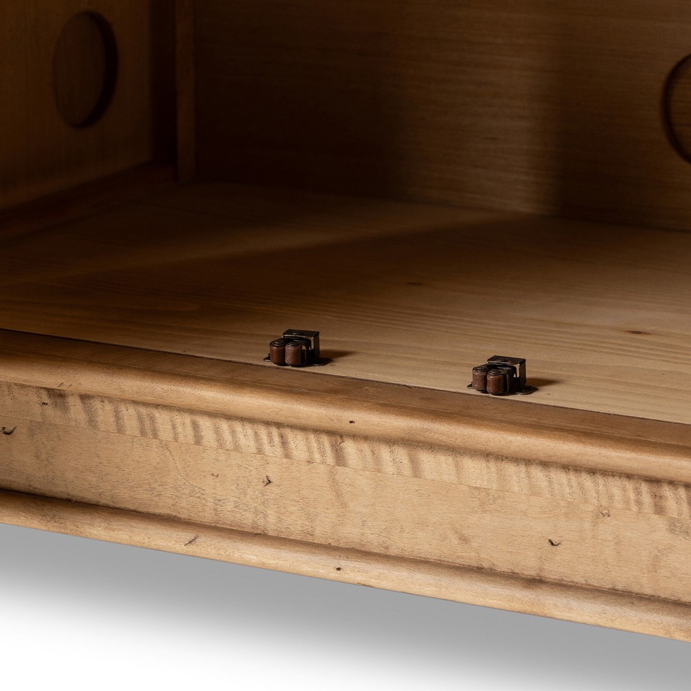 Marjorie Updated Traditional Distressed Bleached Wood Sideboard|