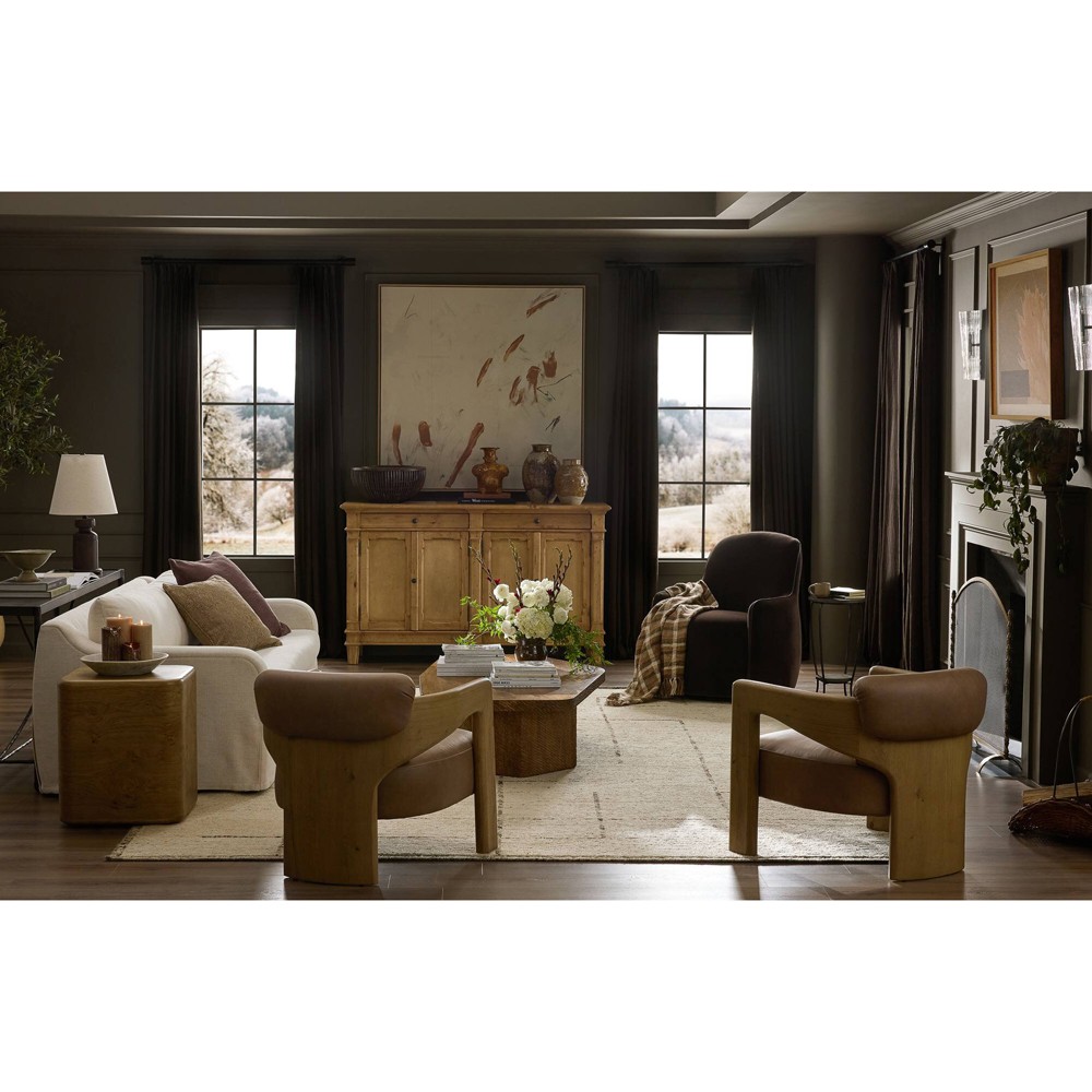 Marjorie Updated Traditional Distressed Bleached Wood Sideboard|