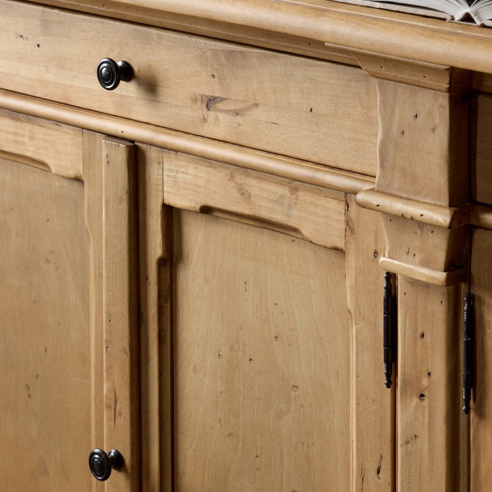Marjorie Updated Traditional Distressed Bleached Wood Sideboard|