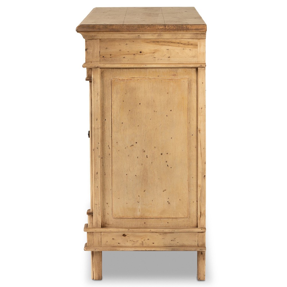 Marjorie Updated Traditional Distressed Bleached Wood Sideboard|