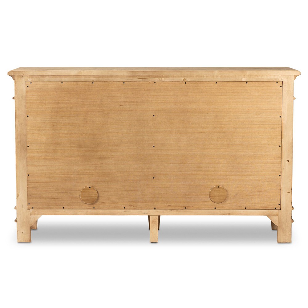 Marjorie Updated Traditional Distressed Bleached Wood Sideboard|