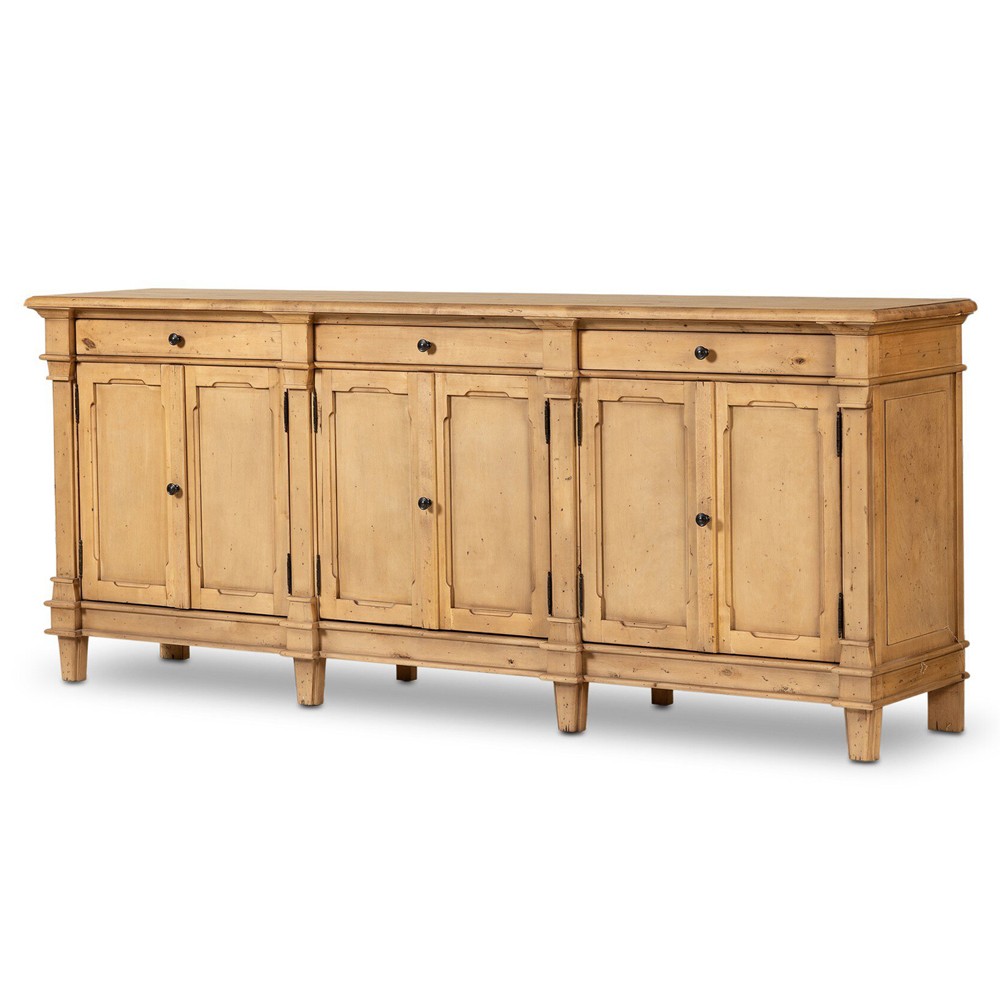 Marjorie French Country Bleached Wood Sideboard|
