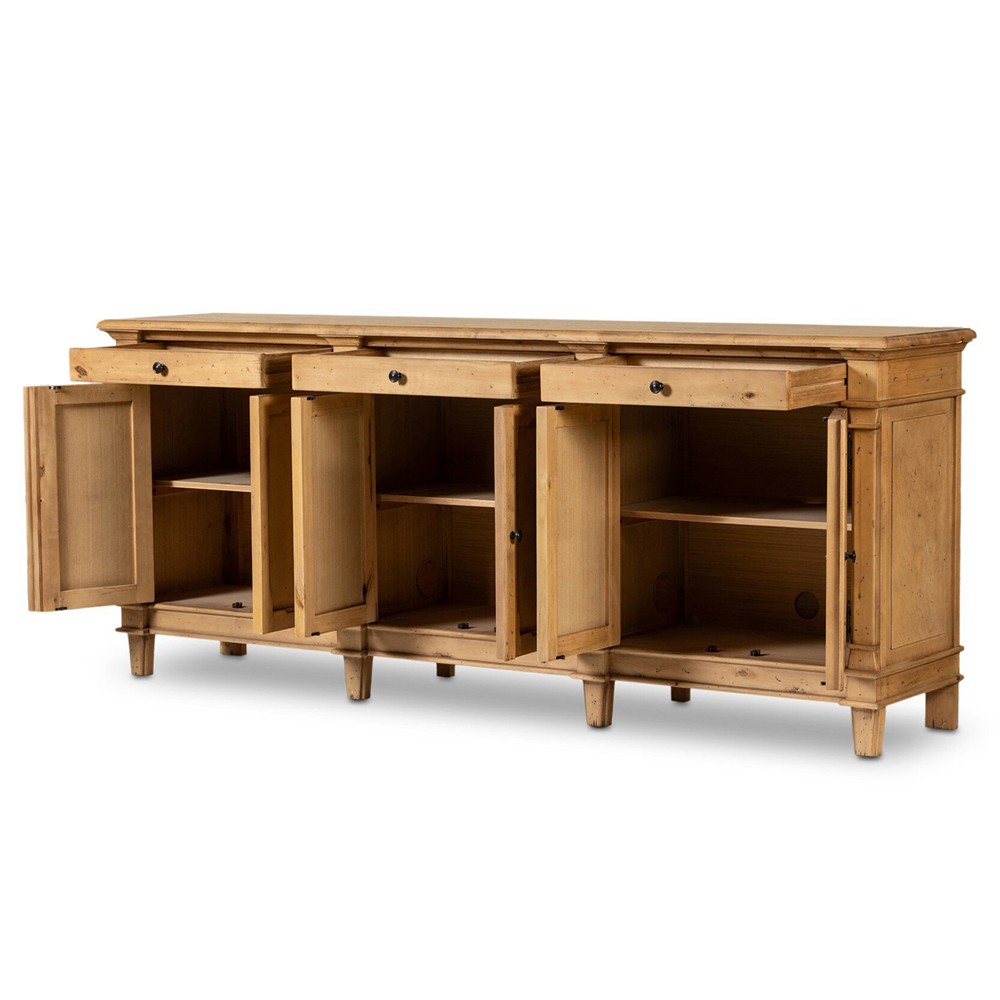 Marjorie French Country Bleached Wood Sideboard|