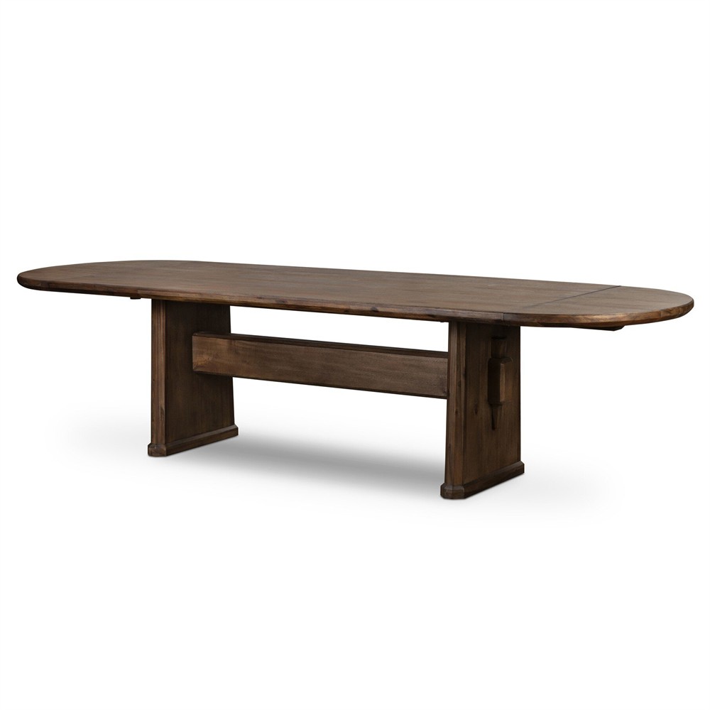 Melina Rustic Lodge Weathered Acacia Extendable Dining Table -  84-120"|