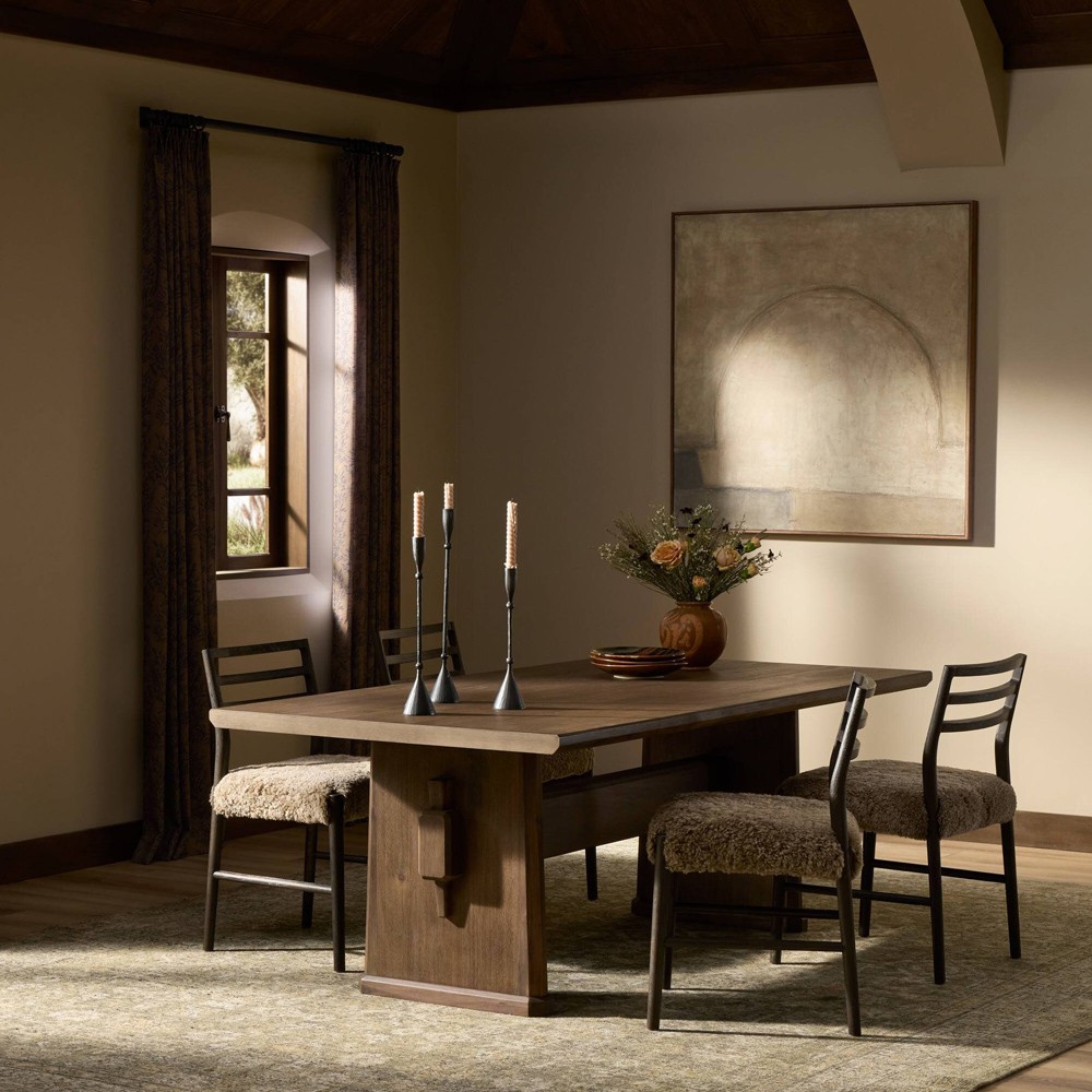 Melina Rustic Lodge Weathered Acacia Extendable Dining Table -  84-120"|