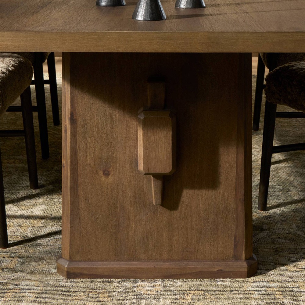 Melina Rustic Lodge Weathered Acacia Extendable Dining Table -  84-120"|