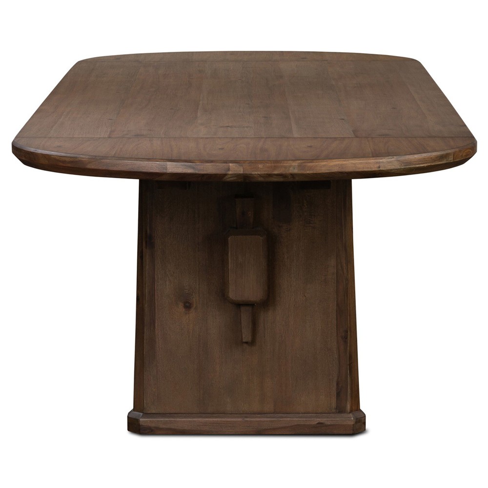 Melina Rustic Lodge Weathered Acacia Extendable Dining Table -  84-120"|