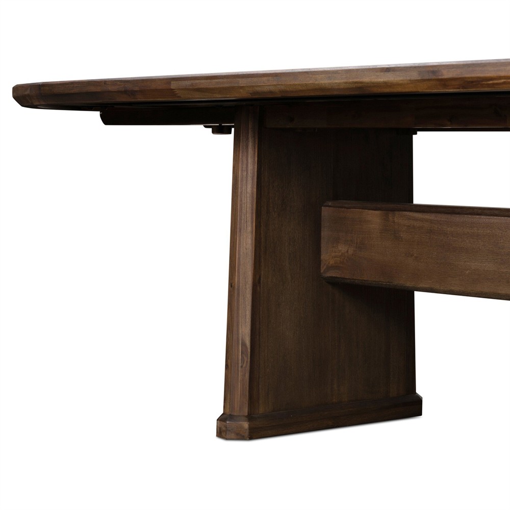 Melina Rustic Lodge Weathered Acacia Extendable Dining Table -  84-120"|