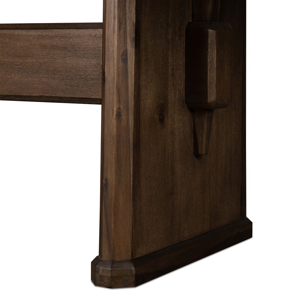 Melina Rustic Lodge Weathered Acacia Extendable Dining Table -  84-120"|