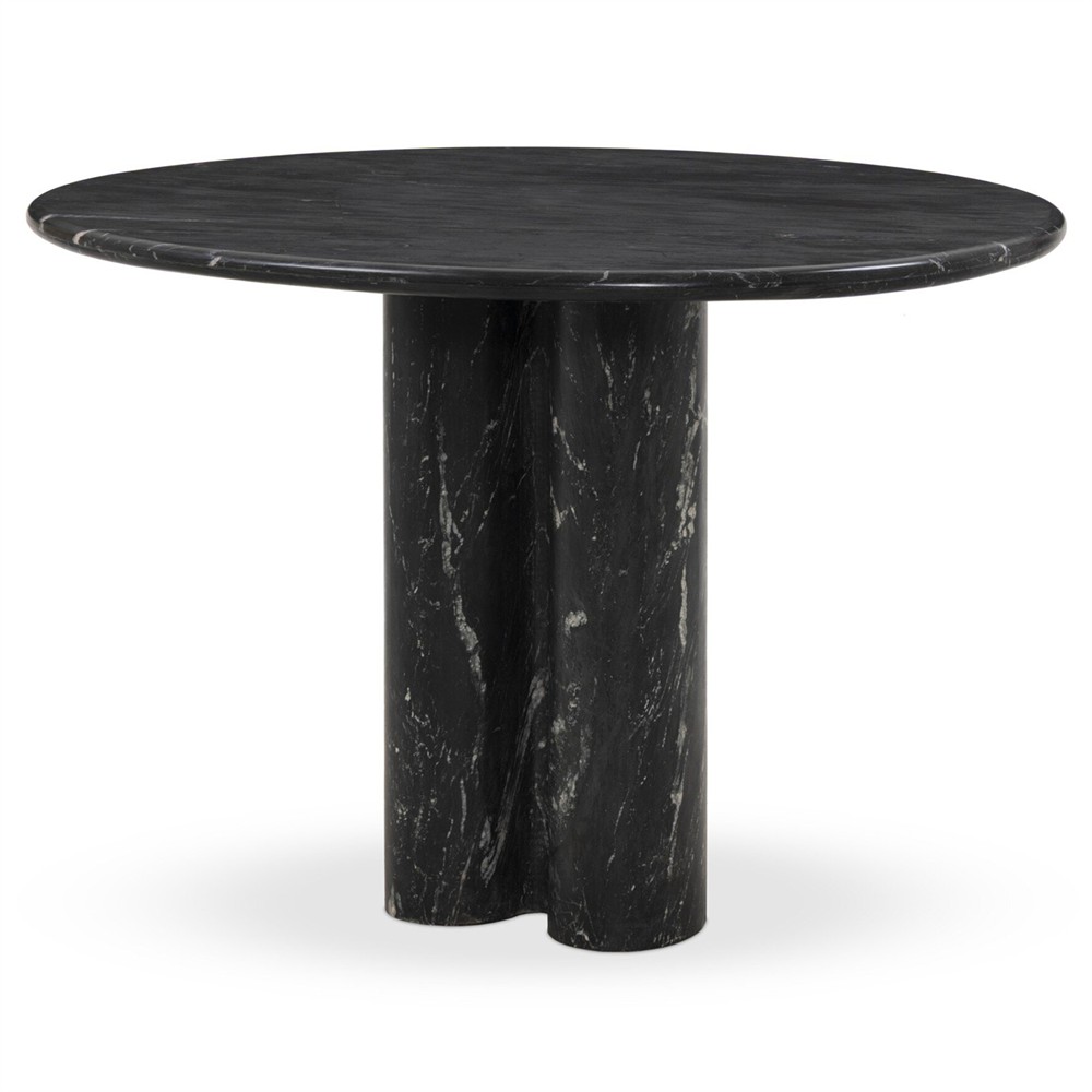 Oric Modern Classic Black Marble Round Bistro Table - 42"|