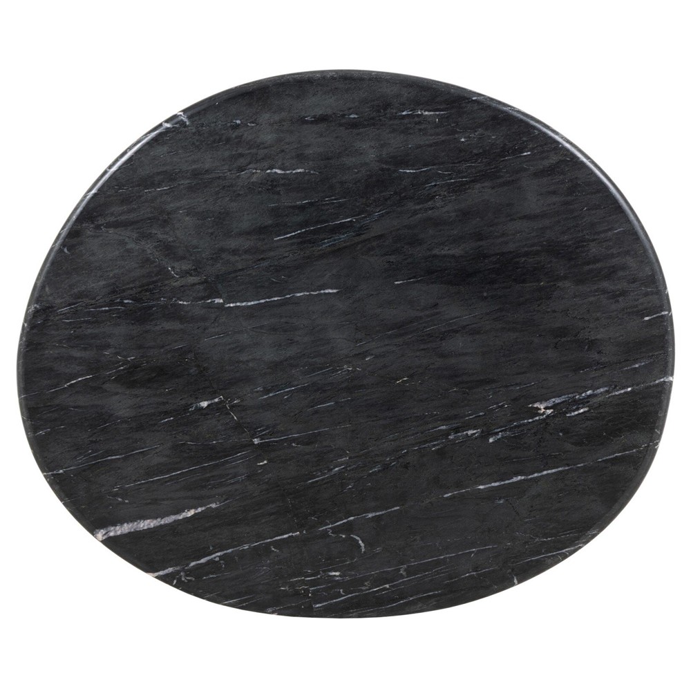 Oric Modern Classic Black Marble Round Bistro Table - 42"|