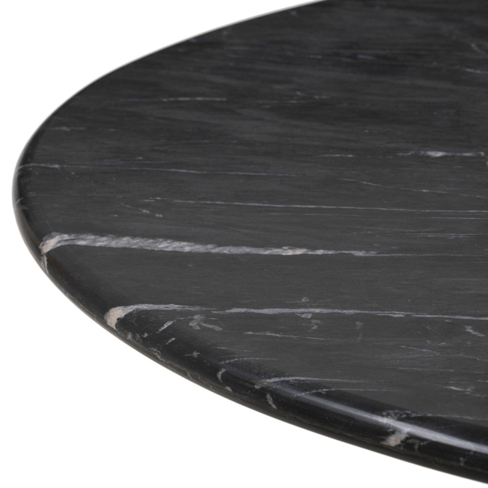 Oric Modern Classic Black Marble Round Bistro Table - 42"|