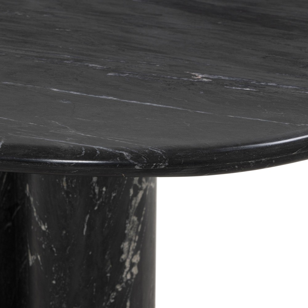 Oric Modern Classic Black Marble Round Bistro Table - 42"|