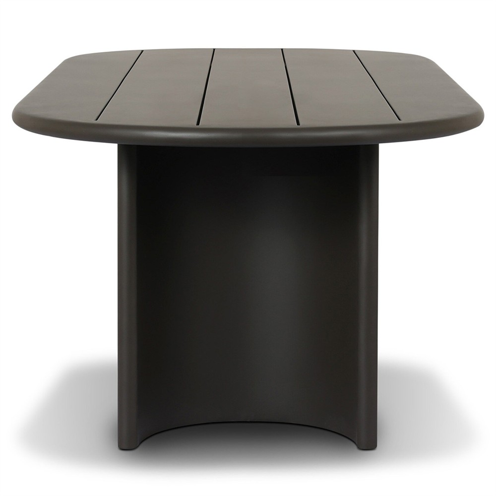 Paris Rustic Lodge Bronze Aluminum Outdoor Oval Dining Table - 94"|