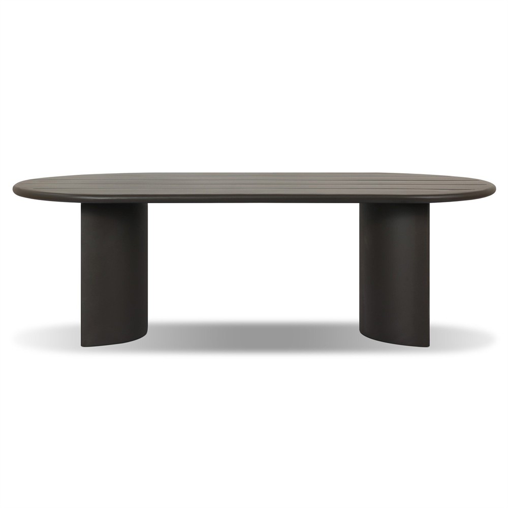 Paris Rustic Lodge Bronze Aluminum Outdoor Oval Dining Table - 94"|