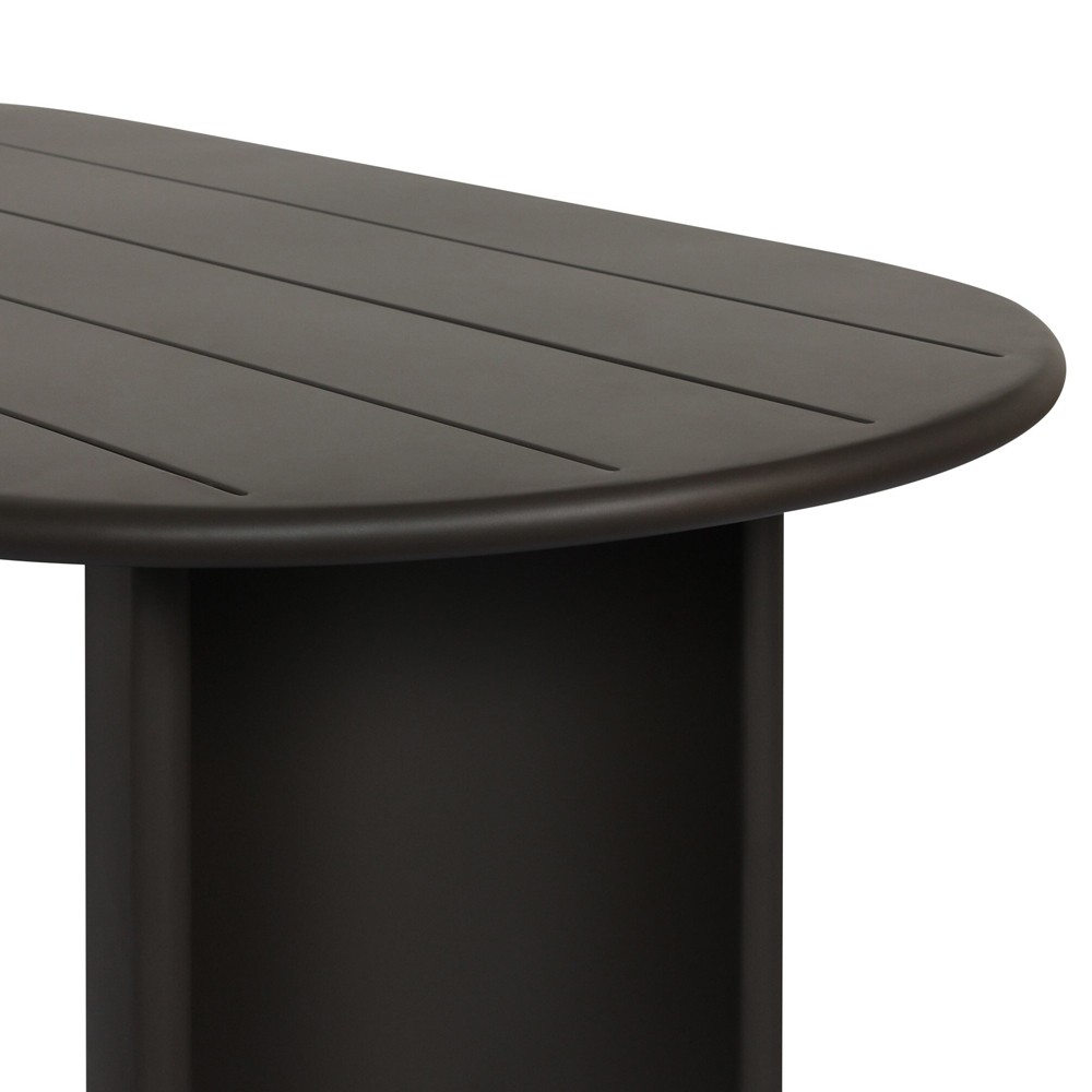 Paris Rustic Lodge Bronze Aluminum Outdoor Oval Dining Table - 94"|