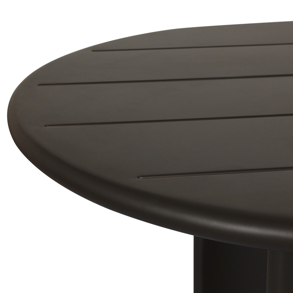 Paris Rustic Lodge Bronze Aluminum Outdoor Oval Dining Table - 94"|