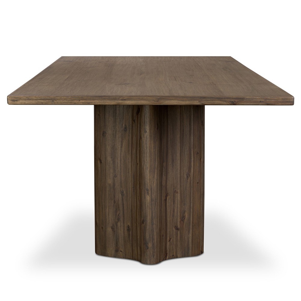 Pershing Rustic Lodge Weathered Acacia Rectangular Dining Table - 96"|