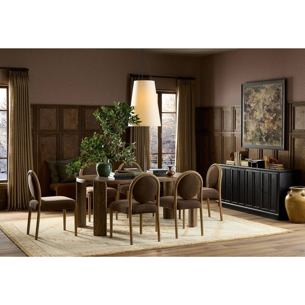 Prentiss Modern Classic Brown Leather Dining Chair|