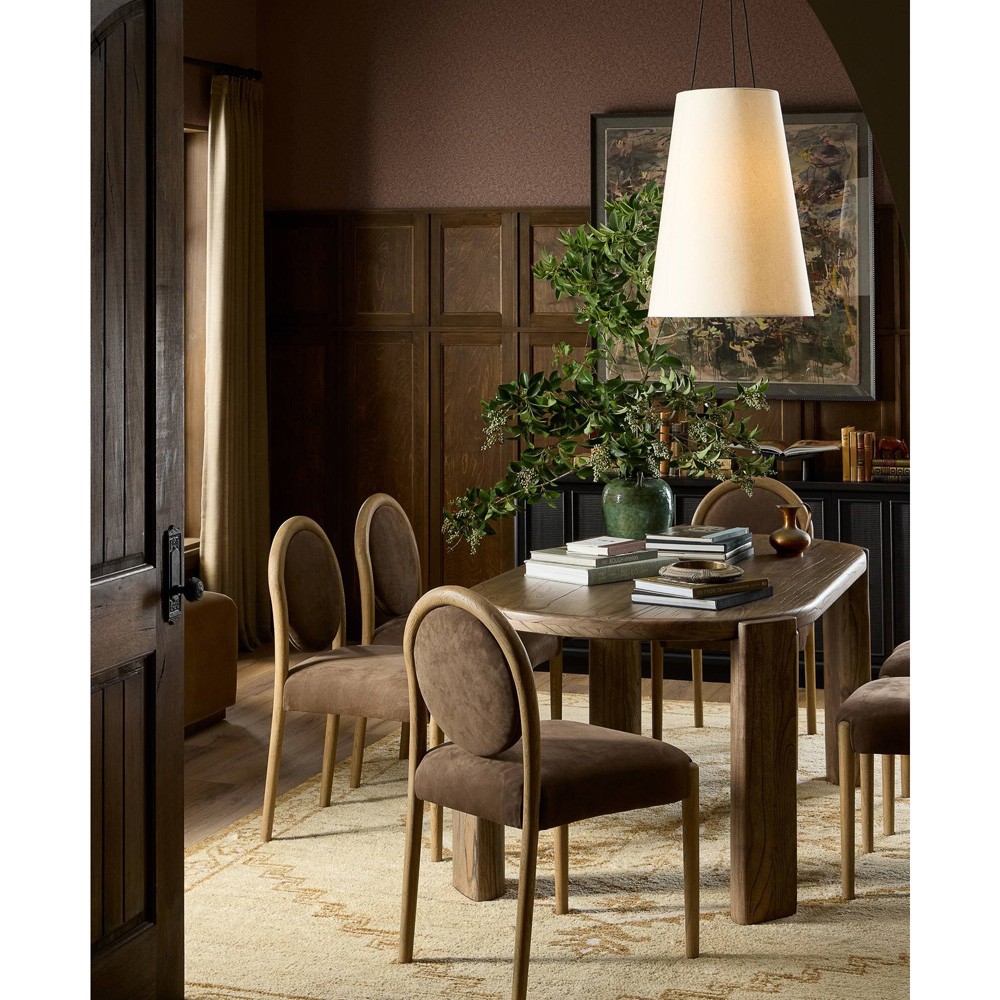 Prentiss Modern Classic Brown Leather Dining Chair|