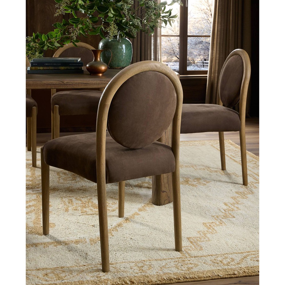 Prentiss Modern Classic Brown Leather Dining Chair|