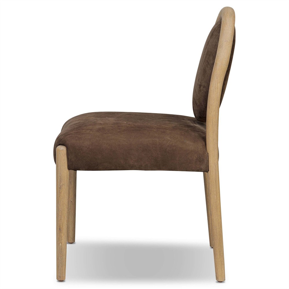 Prentiss Modern Classic Brown Leather Dining Chair|