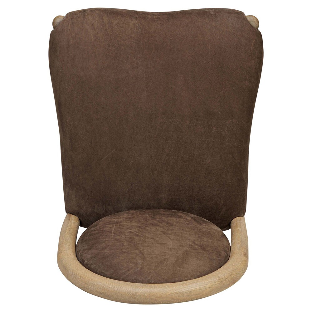 Prentiss Modern Classic Brown Leather Dining Chair|